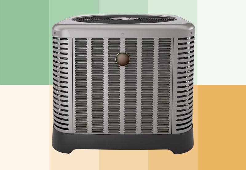 A standard outdoor central air conditioning condenser unit or heat pump.
