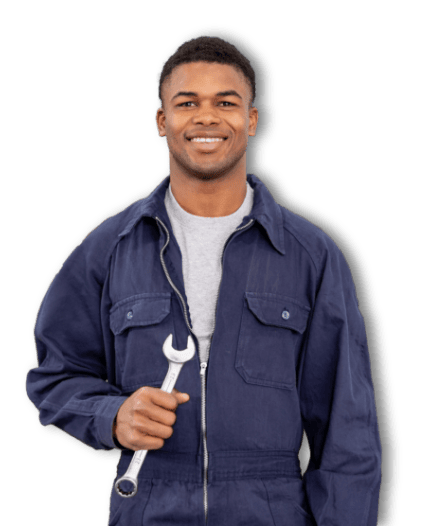 HVAC technician holding wrench to promote the TMC Comfort Club HVAC maintenance program.